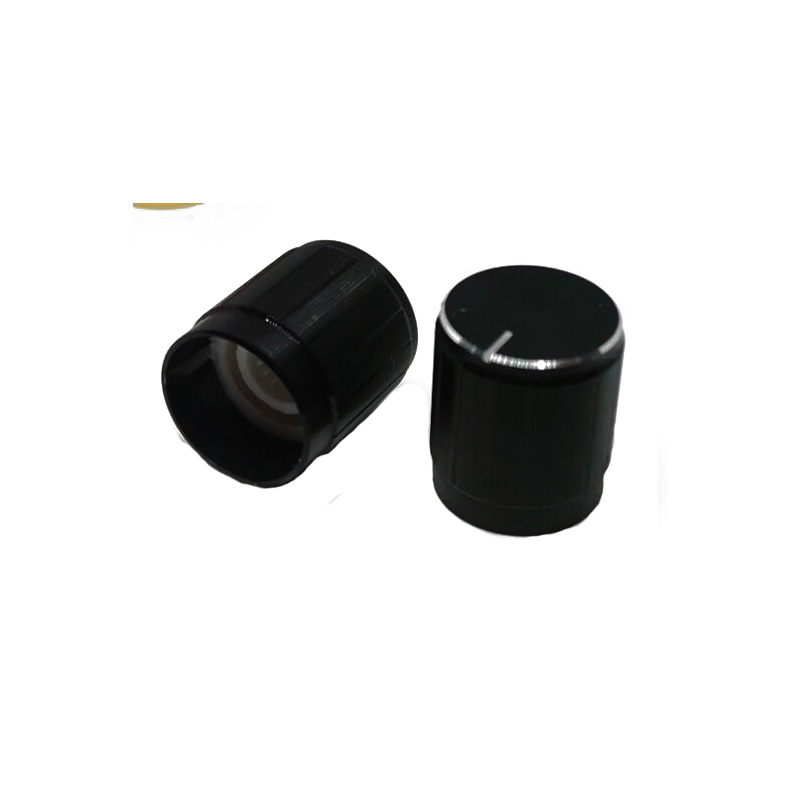 5 stk svart sølv gylden aluminiumslegering bryterhetter potensiometer knotter koder bryter plomme aksel d akse halv aksel 15 x 17mm