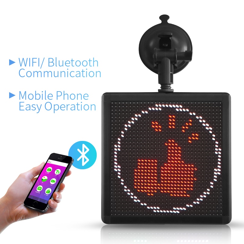 Bluetooth APP Control Car Emoticon Screen 32*32 dots Square LED Car Rear Window Display Digital Funny DIY GIF graffiti led board