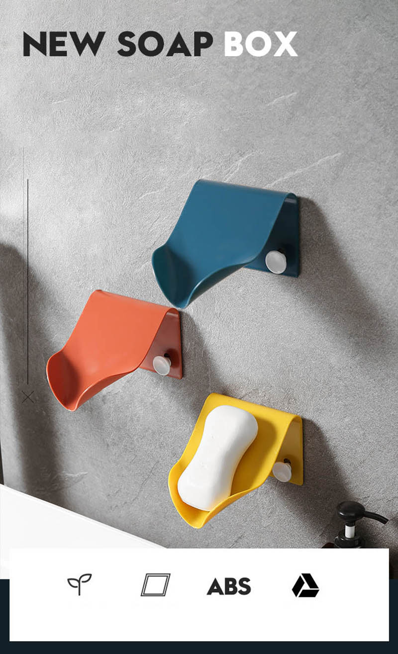 1Pc Zeephouder Badkamer Douche Zeepbakje Douche Platen Zeep Opbergdoos Met Afvoer Wandmontage Zelfklevende Plastic bad Tool