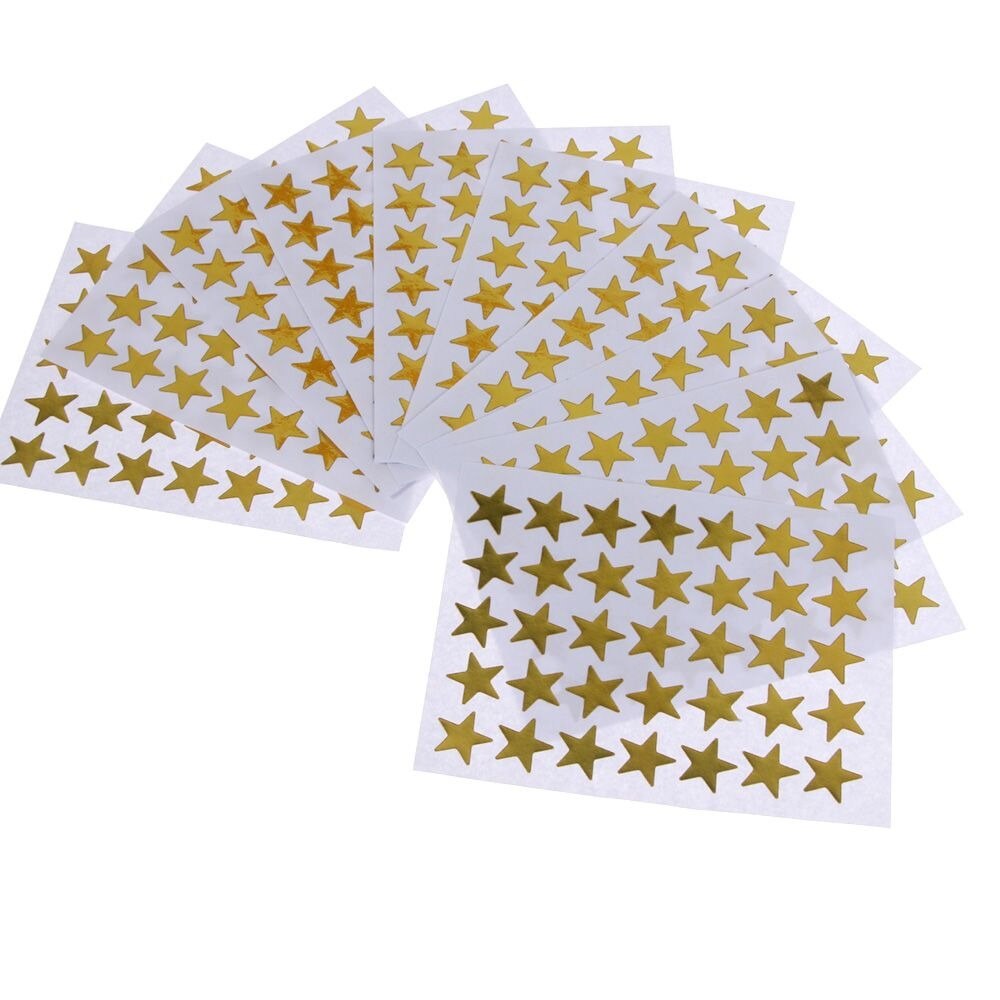 6/10pcs Smile Stars Smiley Faces Stickers Decor Childrens School Teacher Useful Reward Well Done Stickers Scrapbook Decor: 10 sheets 350PCS