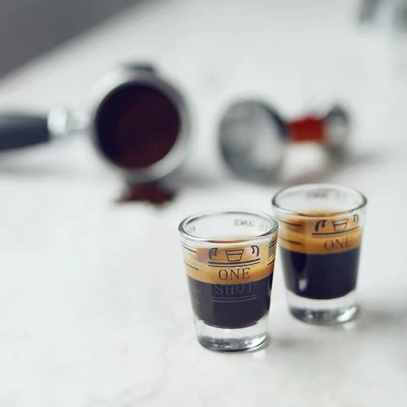 Mini espresso kaffe ounce kop fortykket koncentreret ristet kalibrering dobbelt mål glas skala krus værktøj forsyninger 30ml/45ml