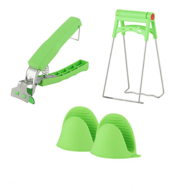 Poignée antidérapante en Silicone résistant à la chaleur, couvercle Anti-brûlure, pince pour Pot de chaleur, gants de four à micro-ondes, outils de cuisine E11830: B