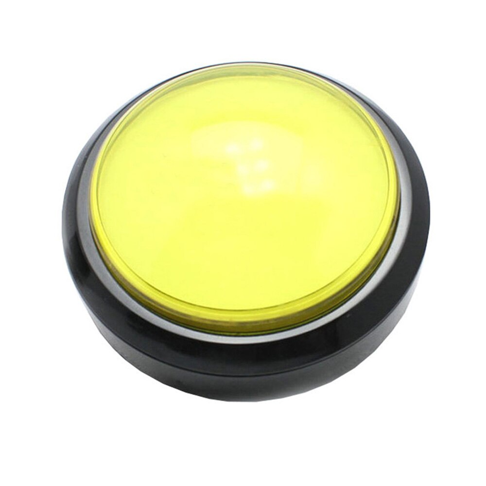 Botón para proyectos de juego con forma de cúpula con pulsador para Arcade, luz LED de 100mm, 5 colores disponibles.: Amarillo