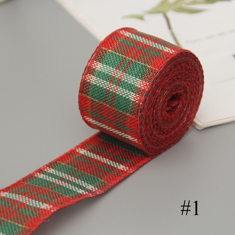 6m/ rullebånd efterligning hamp bånd tråd linned bånd juledekoration farverig snefnug plaid julbånd: -en