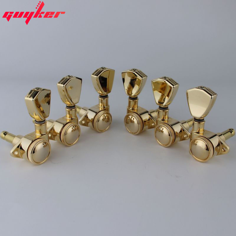 GUYKER 3R3L Tuners Guitar Models Rear lock string Electric Guitar Machine Heads Trapezium Button Gold
