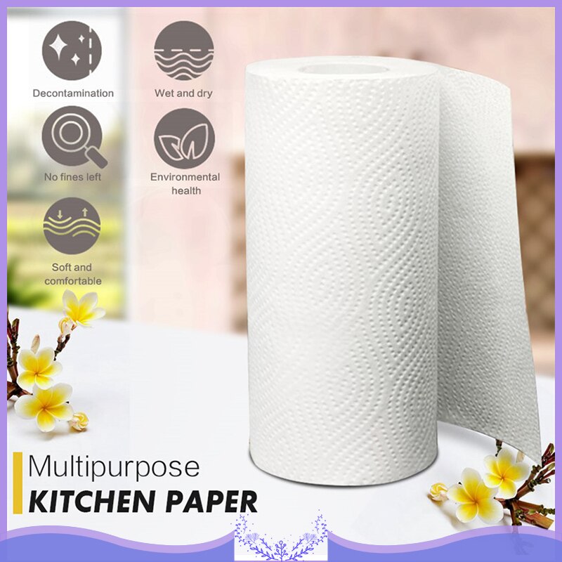 2 Roll Paper Towels For Kitchen Washable Napkin Bath Tissue Absorbent Cloth Kitchen Toilet Papers Reusable Bamboo Paper Towel