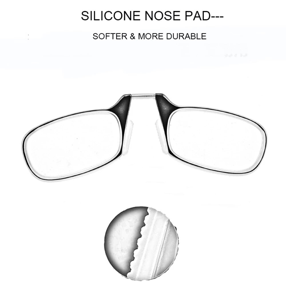 Nonor Mannen Leesbril Hals Opknoping Glazen Mini Neus Clip Op Reader Rimless Portemonnee Vergrootglas Presbyopie Eyewear Met Case