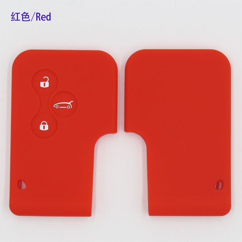 Funda de goma de silicona para llave de coche, para Renault Megane R.S. Scenic 3 botón tarjeta llave funda carcasa: Rojo