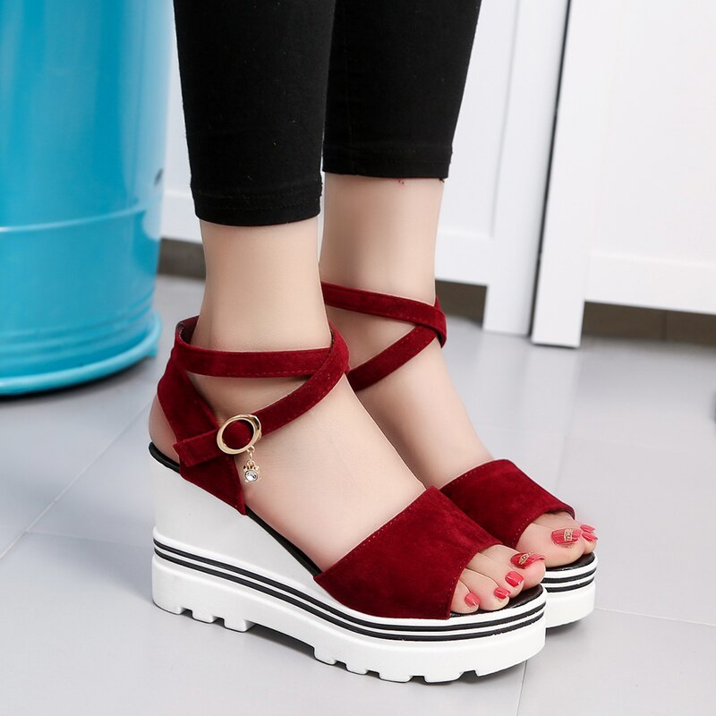 Sommer Koreanische Muffin fisch kopf frauen sandalen mit plattform sandalen wilden einfache schuhe schüttelte mit studenten in m698
