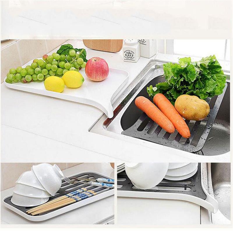 Plastic Dish Drainer Dryer Tray Large Sink Drying Rack Worktop Drain Rack Kitchen Water Filter Tray