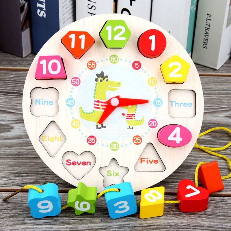 Houten Klok Puzzel Speelgoed Voor Kinderen Kinderen Nummer Kleur Tellen Vroege Educatief Speelgoed Peuter Math Learning
