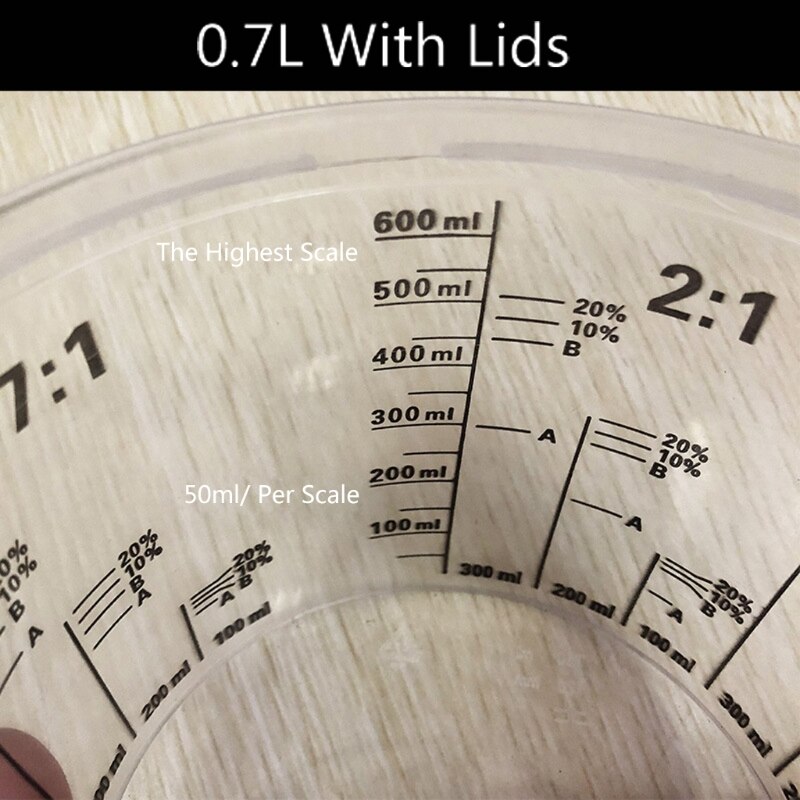 5Pcs Disposable Graduated Clear Plastic Paint Mixing Cups Calibrated Mixing Ratios Measuing Cups For Paint Resin Tools