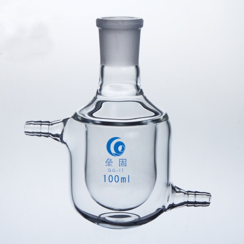 Single-neck jacket reaction bottle Thick wall borosilicate glass flask Jacketed Pilot Plant Reactors Laboratory #24