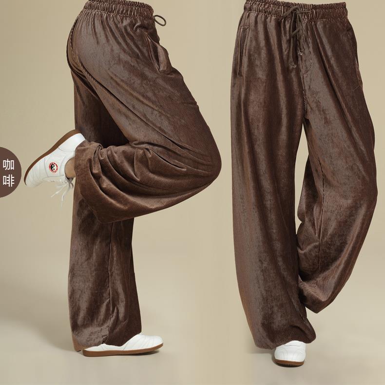 Fortykkelse fløjlsbukser af tai chi mænd og kvinder tøj uniformer afsnit qiu dong