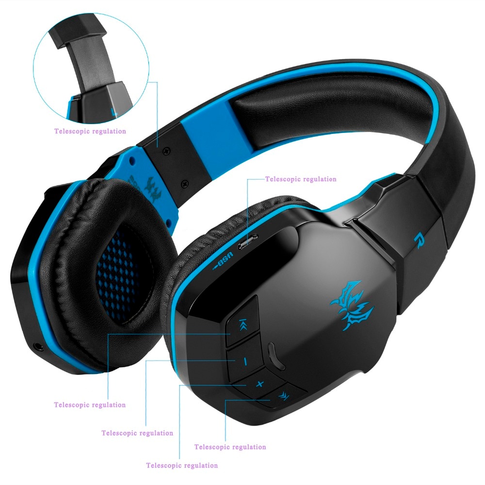 KOTION EACH B3505-auriculares, inalámbricos por Bluetooth para videojuegos, auriculares estéreo de 4,1 con Control de volumen y micrófono, auriculares de música HiFi para jugadores
