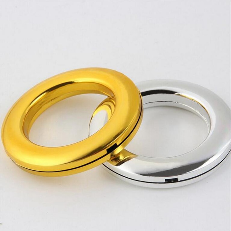 Grommet Top Curtains Eyelet Gold Silver Plastic Rings Hanging Curtain Roman Rod Curtain Accessories Home Decor CP001H