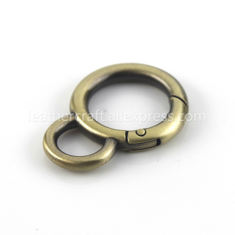 Metal Double Circle Snap Hook Spring Gate O Ring Trigger Clasps for Leather Craft Bag Strap Belt Connecting Hardware Accessory: 20 pcs / Bronze