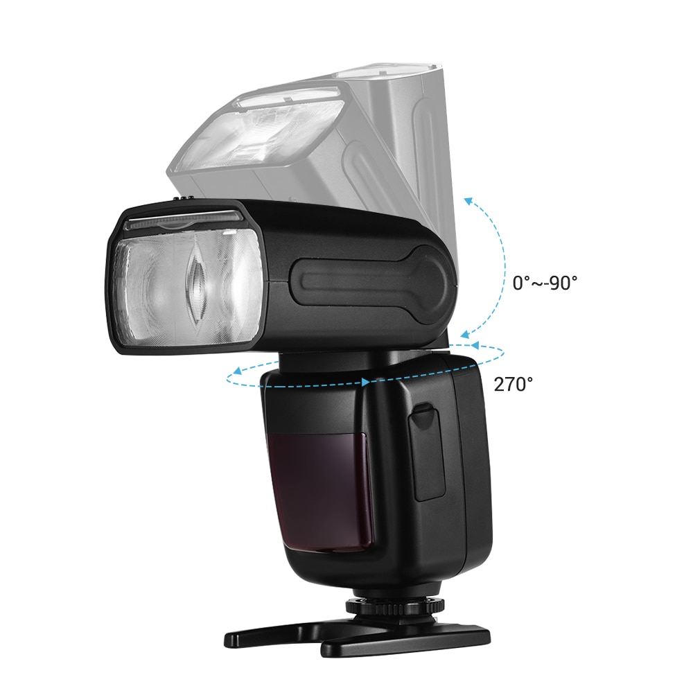 Universal trådløs kamera flash lys kamera speedlite  gn33 lcd med mini stativ til canon nikon sony olympus pentax dslr kamera