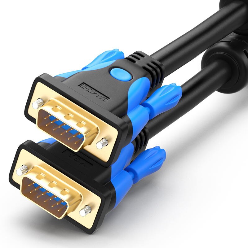 SAMZHE 1080P VGA Cable Gold plated Male to Male Cable for Computer Projector Monitor Screen PC TV Adapter Converter: Blue / 5m