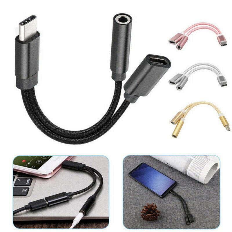 Cables adaptadores de teléfono inteligente para Android, Conector de carga de Audio de 3,5mm, adaptador de auriculares, divisor Aux para Huawei, Samsung y Xiaomi