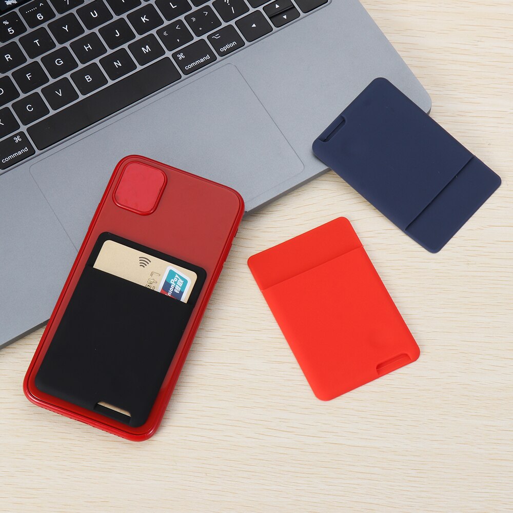 Universal Wallet Case Stok Op Telefoon Id Credit Kaarthouder Siliconen Zelfklevende Cellphone Back Pocket Sticker Kaart Mouwen tas