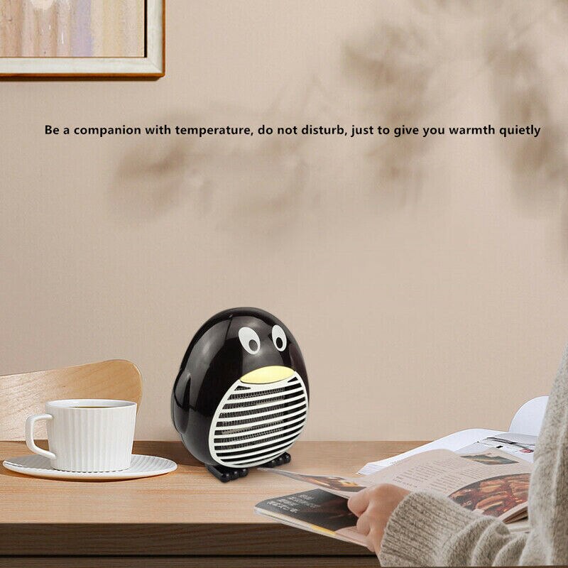 Cute Mini Heater Fan Heater Portable Electric Penguin Heaters for Office Desktop Table Home Dorm Indoor Use EU UK US Plug