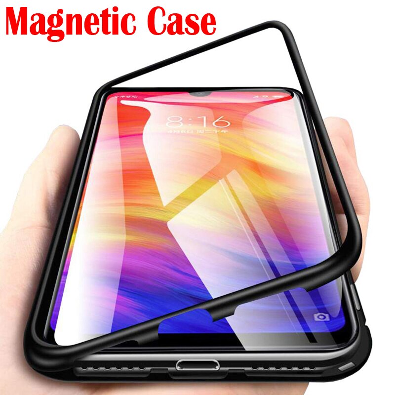 360 Flip Magnetische Gehard Glas Telefoon Case Voor Oppo Realme 3 Realme 5 Pro Shockproof Protector Cover Coque Funda Transparant