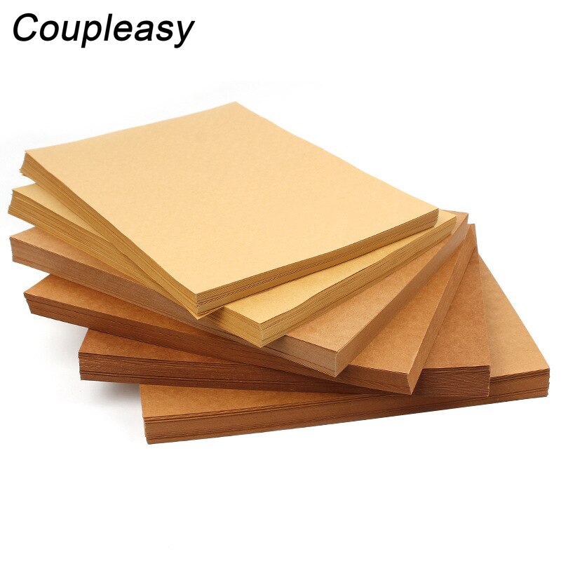Papel Kraft marrón A4 hecho a mano para hacer tarjetas, cartón grueso, suministros de papelería de oficina, 70-100g, 350 Uds.