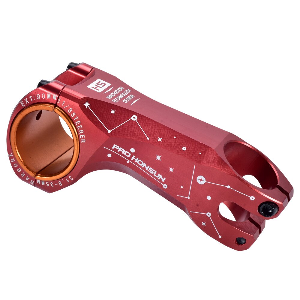 Bunte MTB Vorbau 90mm Aluminium XC Behälter DH Berg Rennrad Vorbau-17 Grad Gabelschaft Fahrrad 31.8/35mm Lenker Regenbogen Stengel