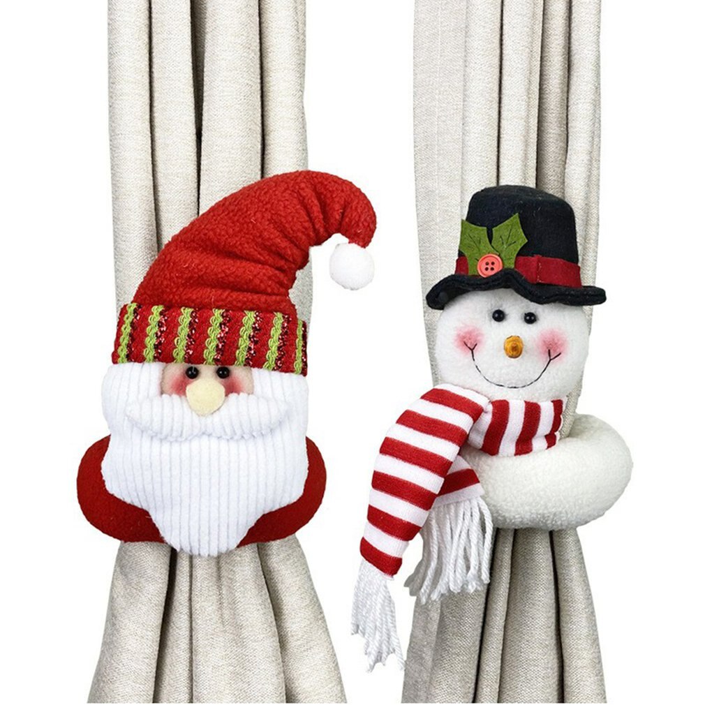 Kerst gordijn gesp cartoon pop decoratie hotel restaurant decoratie poppen gesp raamhanger
