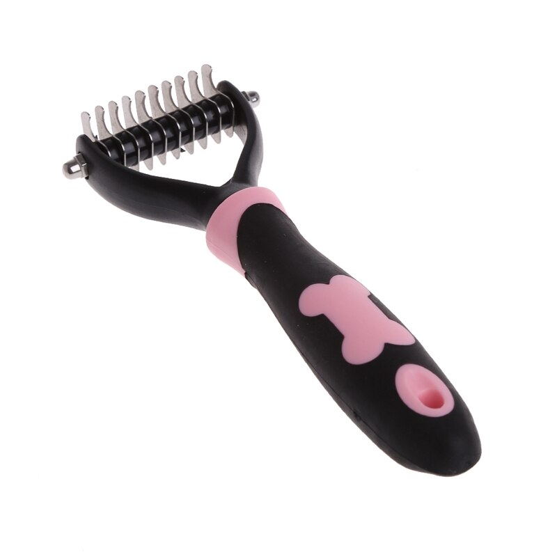 Dog Pet Brush Dematting Grooming Deshedding Tool Trimmer Comb Rake 10/13/18 Blades U90A: Pink S
