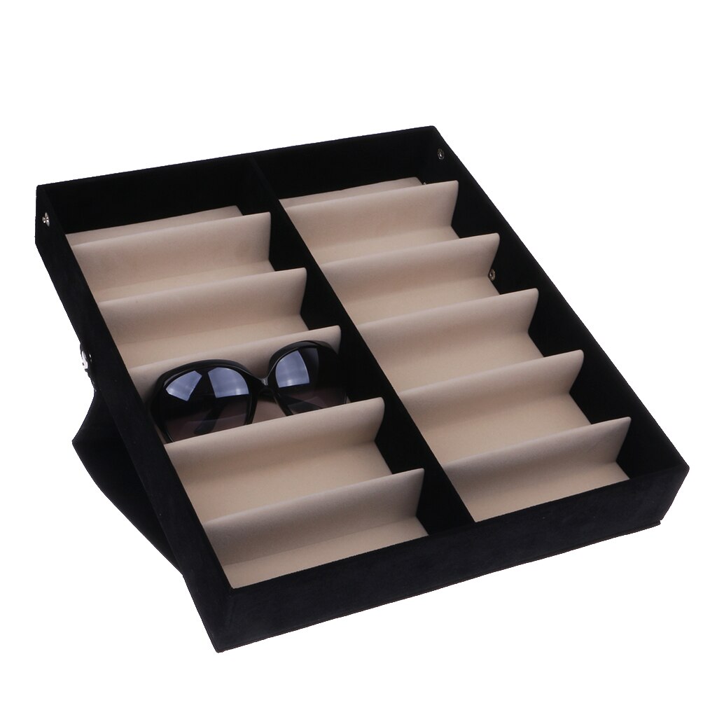 12 Pairs Sunglasses Glasses Retail Shop Display Storage Stand Case Box Tray