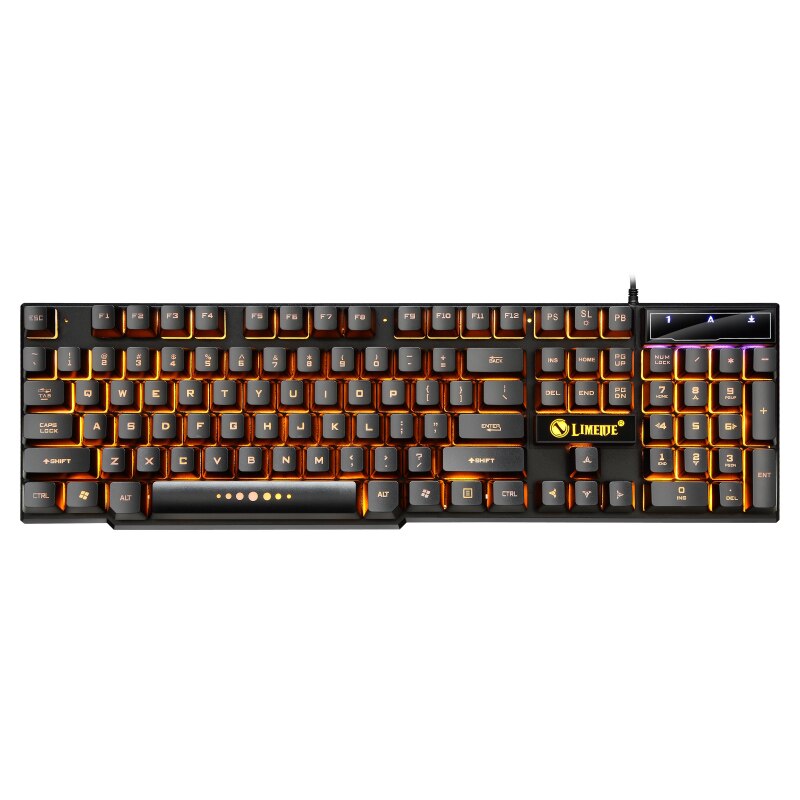 Usb kablet gaming tastatur mus sett pc rainbow fargerik led bakgrunnsbelyst gamer gaming mus og tastatur combos kit hjemmekontor: Oransje tastatur