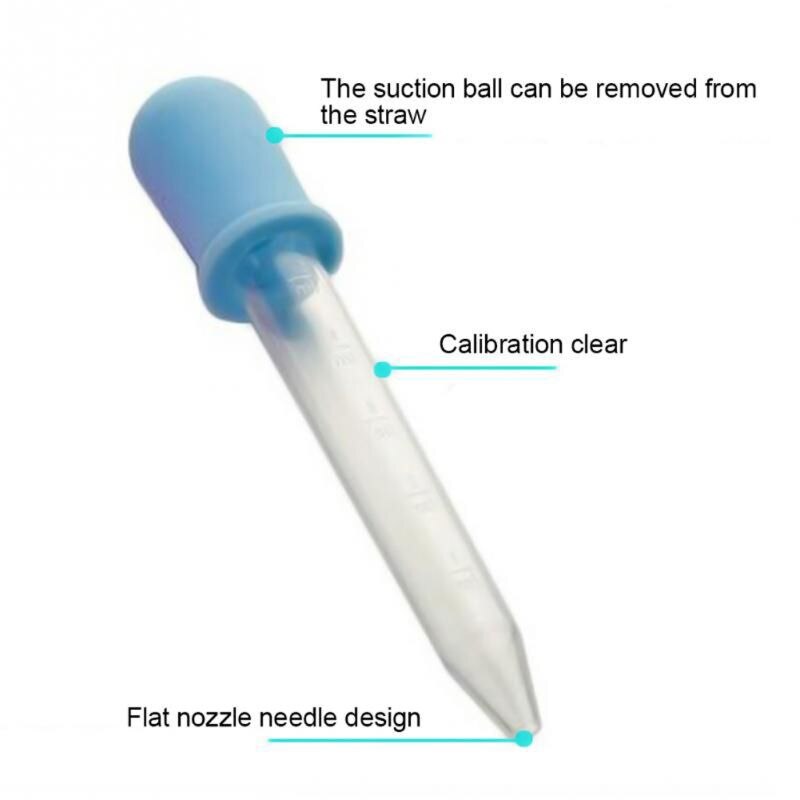 Alimentador de medicina para bebé, gotero de silicona transparente, pipeta graduada, cuentagotas para alimentos líquidos, suministros de laboratorio escolar, 5ML, 8 Uds.