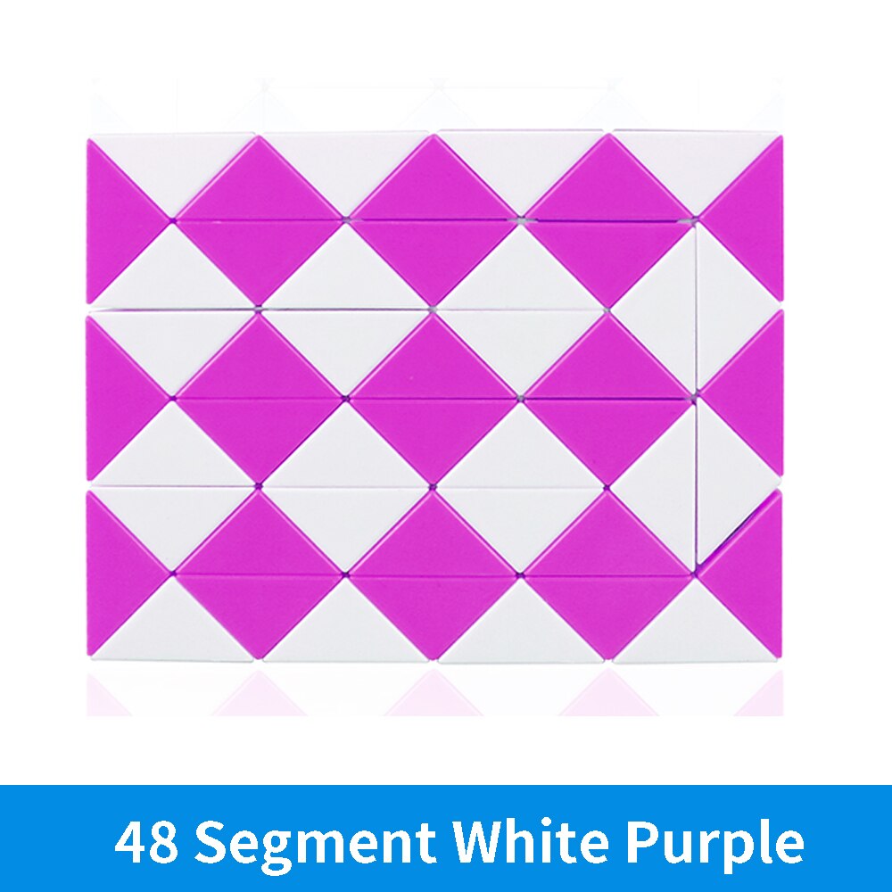 Qiyi 3D Magico Righello Cubo di 24/36/48 Segmenti Cubo Magico Serpente Torsione Cubo di Puzzle Bambino Giocattoli Educativi per I Bambini: 48 white purple