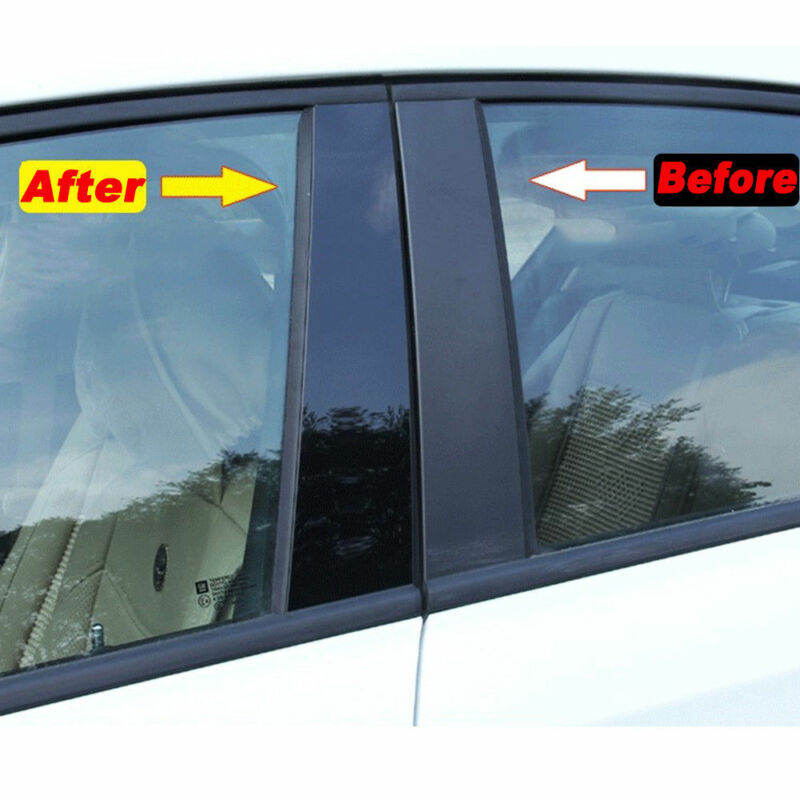 6x Glossy Black Car Window Pillar Posts Set Decal Trim For BMW F30 328i 335i Car Window Pillar Trim