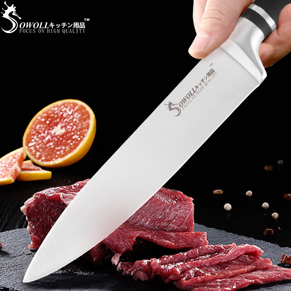 Sowoll 6 stk køkkenknive sæt godt økonomisk rustfrit stål knivsæt kokkebrød udskæring santoku brugsfrugtkniv