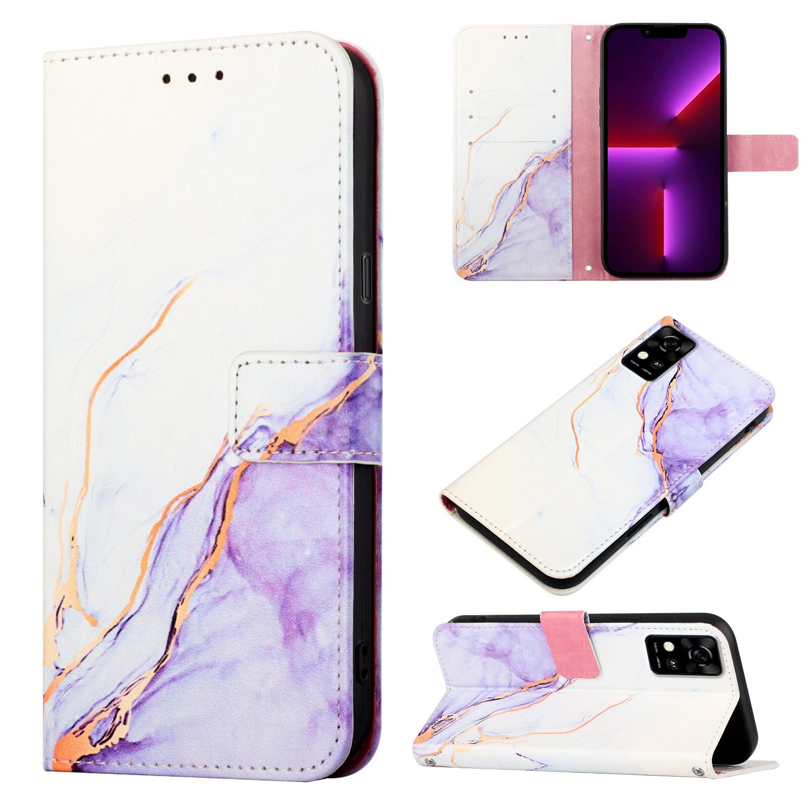 Marble PU Leather Wallet case For ZTE Blade A51 Flip case card holder Holster Cover Case for ZTE Blade A31 A71 Case Bags capa
