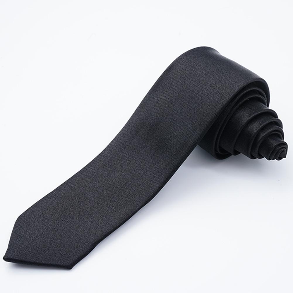 Sort klips på mænd slips sikkerhedsslips til mænd kvinder unisex slips tøj slips begravelse dørmand steward sort slips mat sort  g2 e 5: Ingen lynlås 5cm d