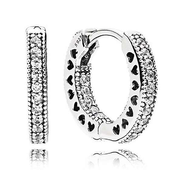 925 Sterling Zilveren Asymmetrische Alluearring Hart Spirituele Veren Kleine Harten Van Pan Earring Voor Vrouwen Mode-sieraden: 5