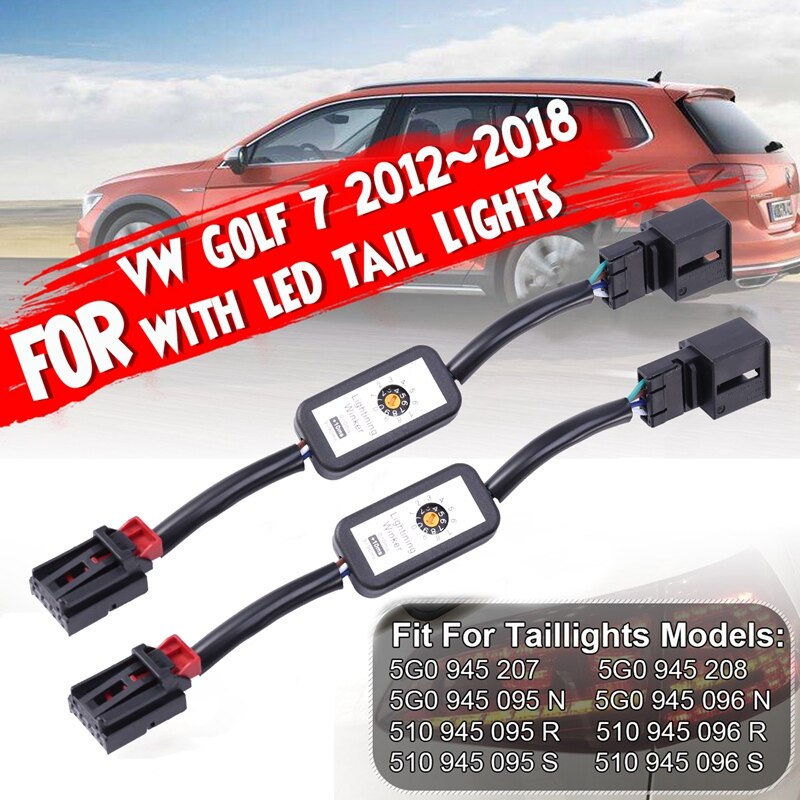 2Pcs Dynamic Turn Signal Indicator LED Taillight Add-on Module Cable Wire for Golf 7 Tail Light: Default Title