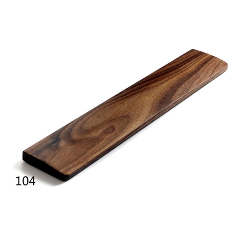 Walnut Wood Mechanical Keyboard Wrist Rest - Ergonomic Pad for 61, 87, 104 Keys: 104