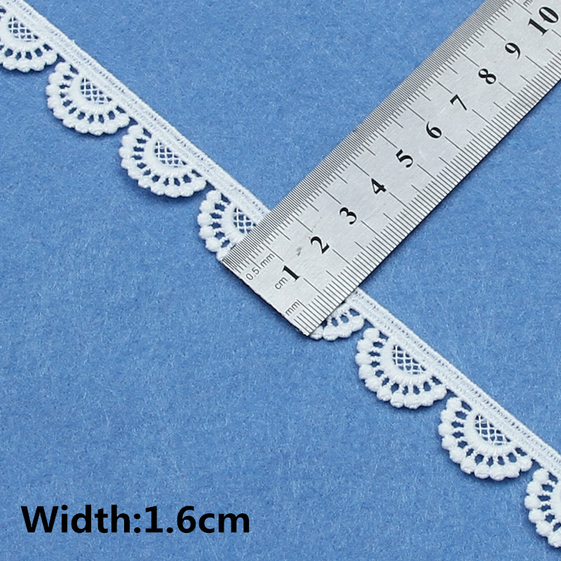 5 jardów białej bawełny haftowanej koronki wstążki tkaniny DIY szycia ręcznie robione materiały rzemieślnicze ubrania dekoracja domu: Przezroczysty