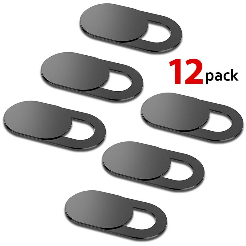 1/3/6/18 Pcs! Privatsphäre Kamera Aufkleber Universal Schiebe Unterstützung iPhone iPad Notebook Tablet Objektiv Abdeckung Sicherheit Kamera Protektoren: 12 Piece Black