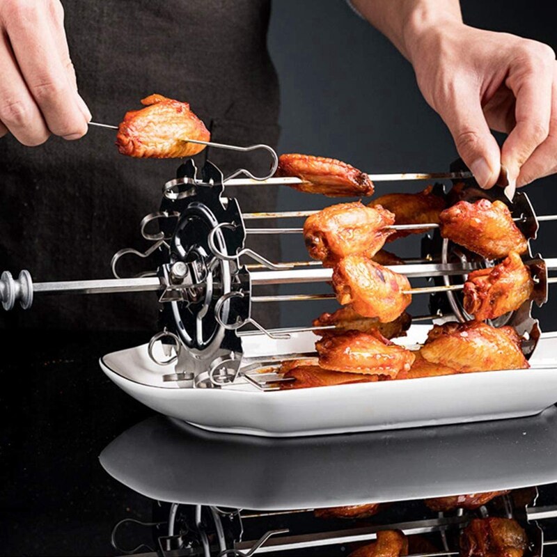 Churrasco de aço metal torrador espetos rotisserie agulha gaiola forno kebab maker grill