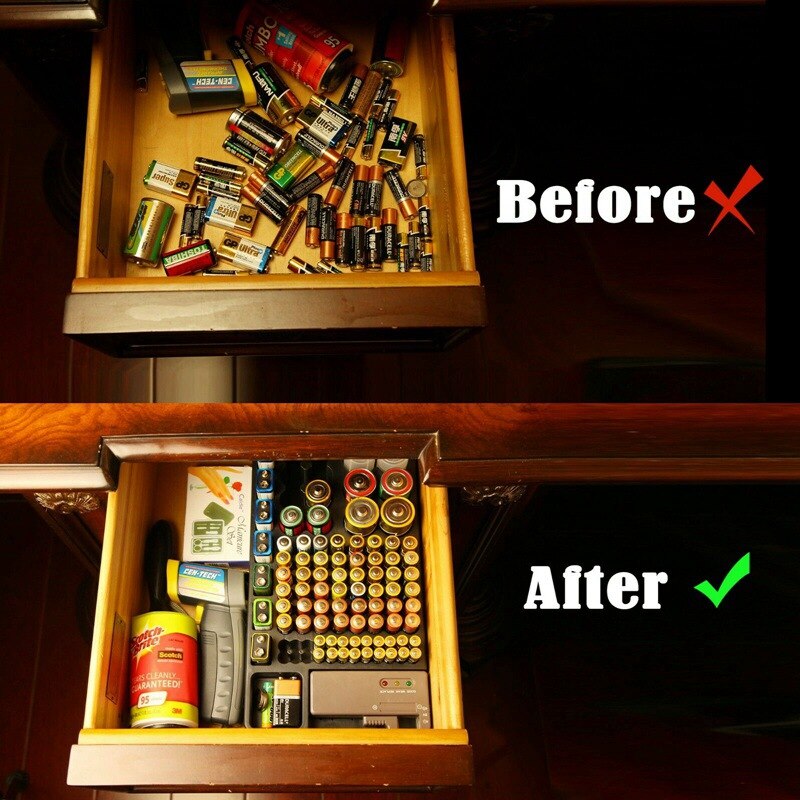 110 Batterijen Batterij Organizer Tester Verwijderbare Case Voor Aaa Aa 9V D C Opbergdoos