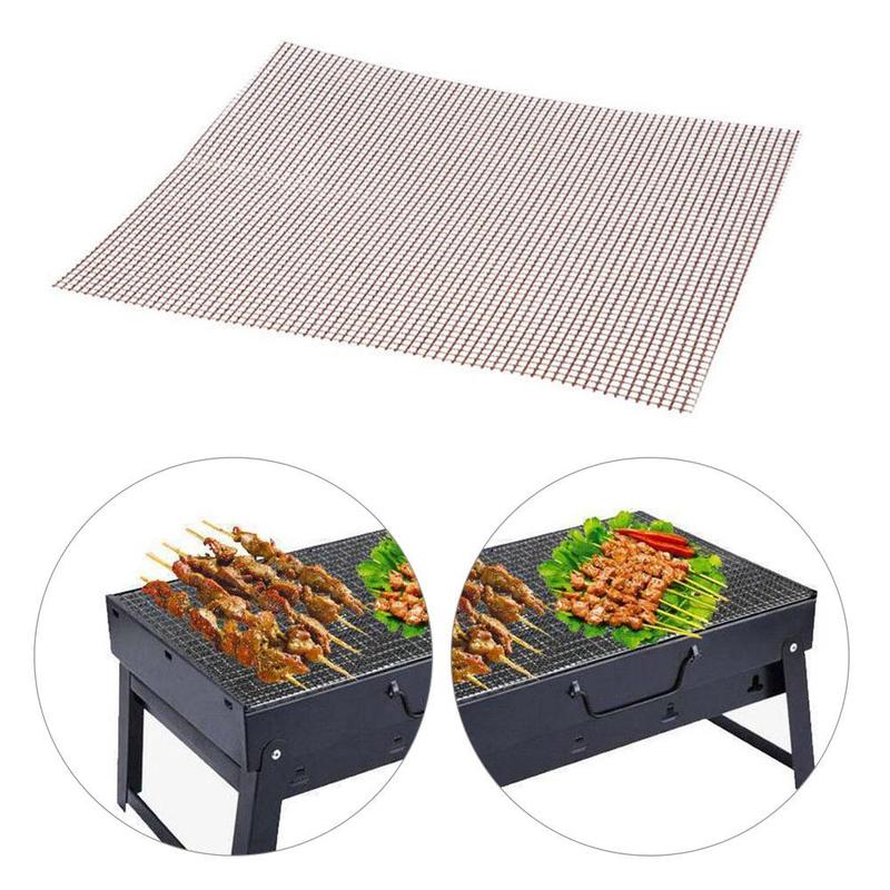 BBQ Grill Mesh Mat Reusable Teflon Cooking Sheet Heat Resistance Cooking Tool Non-Stick Barbecue Meat Tools