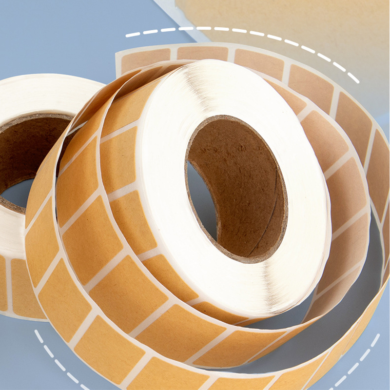 Khaki Square Kraft Stickers Blank Labels Paper Self-adhesive Handwritten Classification Office Labels Kitchen Glass Bottle