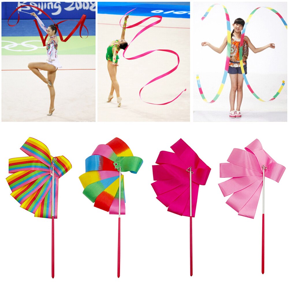 Gymnastics Dance Ribbon - 2M/4M - Rhythmic Art Streamer Twirling Rod Stick