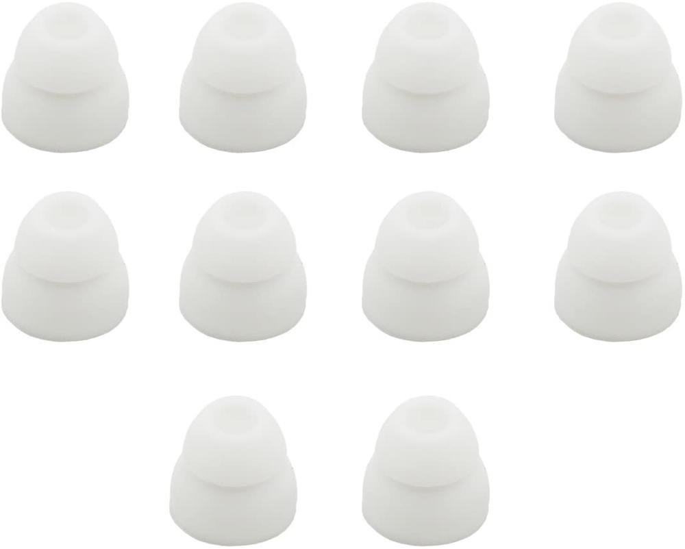 Écouteurs à double glute pour Powerbeats 3, écouteurs sans fil Powerbeats 3, embouts en silicone de remplacement, écouteurs, 10 pièces: WHITE